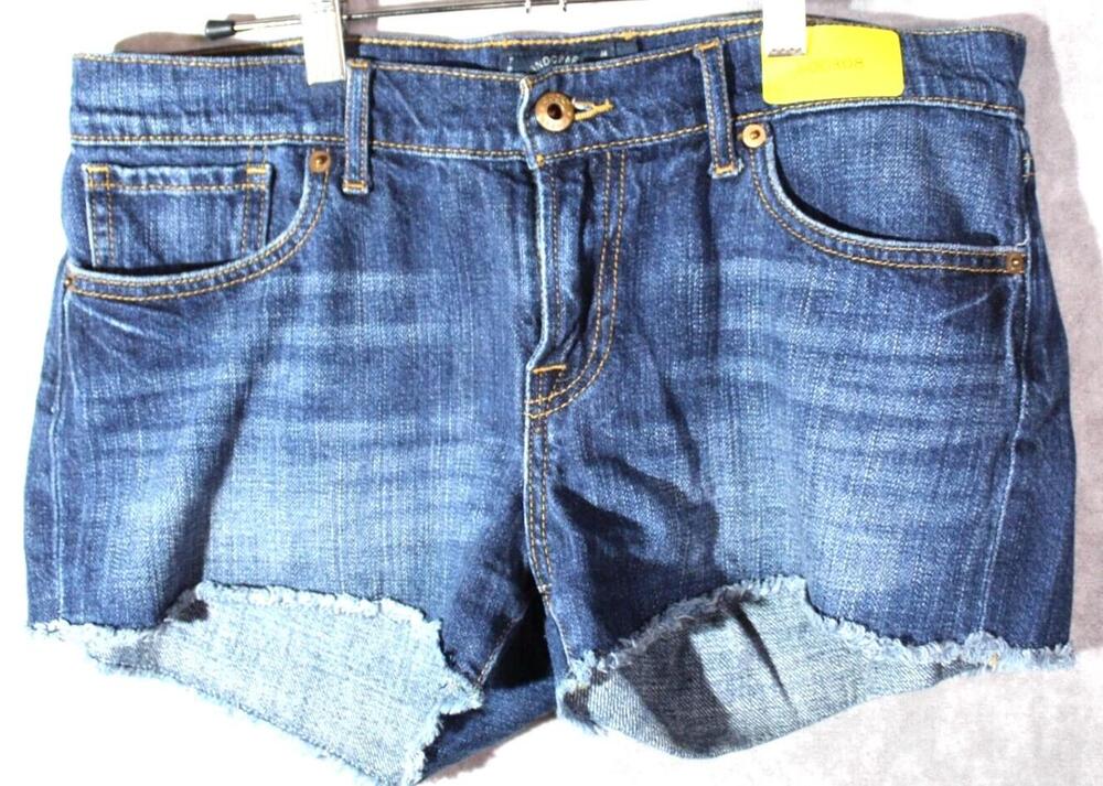 Lucky Brand Shorts Womens 27 Blue Denim Malibu Short Cutoff Frayed Raw Hem